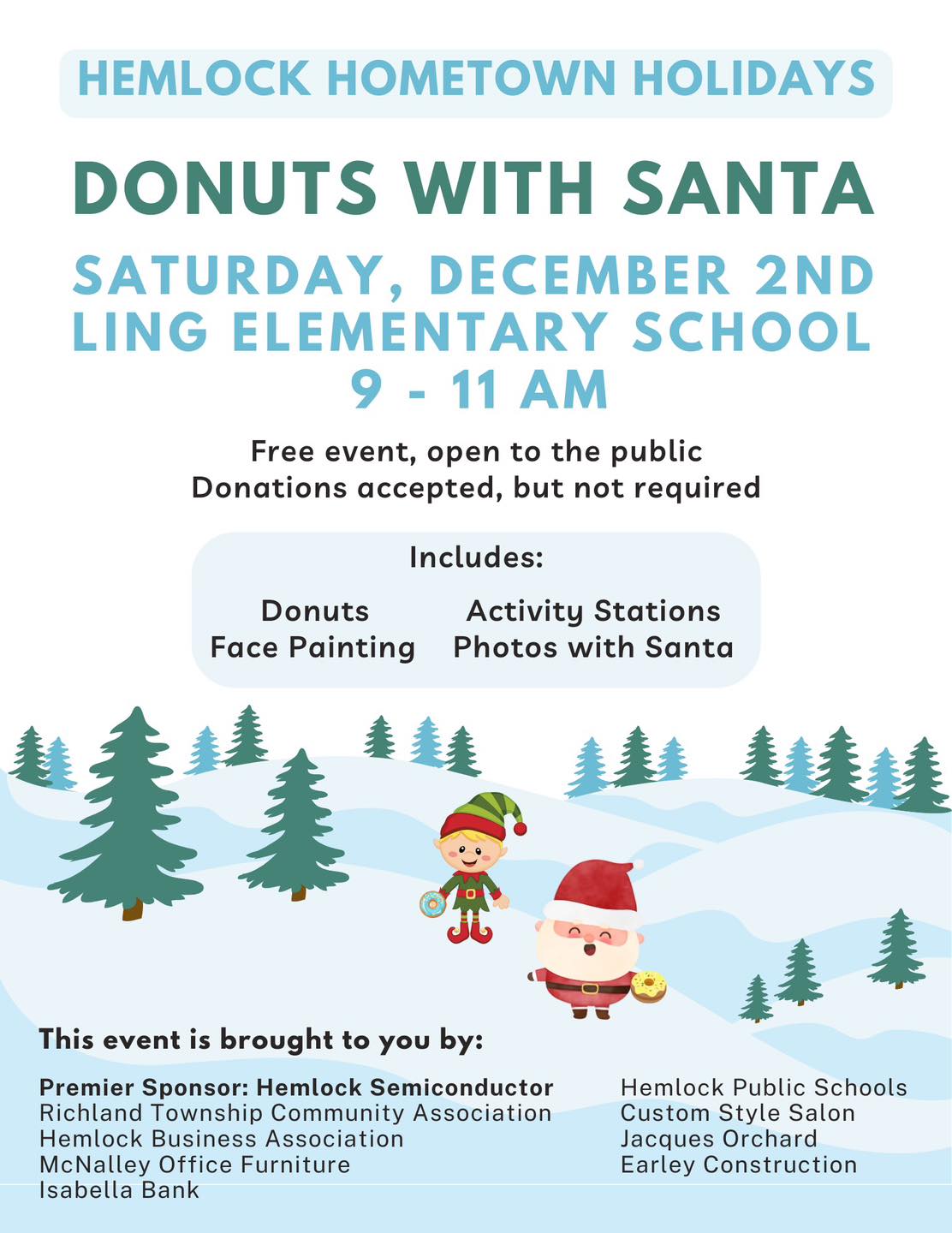 Hemlock Donuts with Santa Hemlock Public Schools Great Lakes Bay